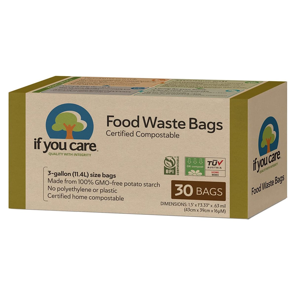 If You Care Compostable Food Waste Bags Pack of 30