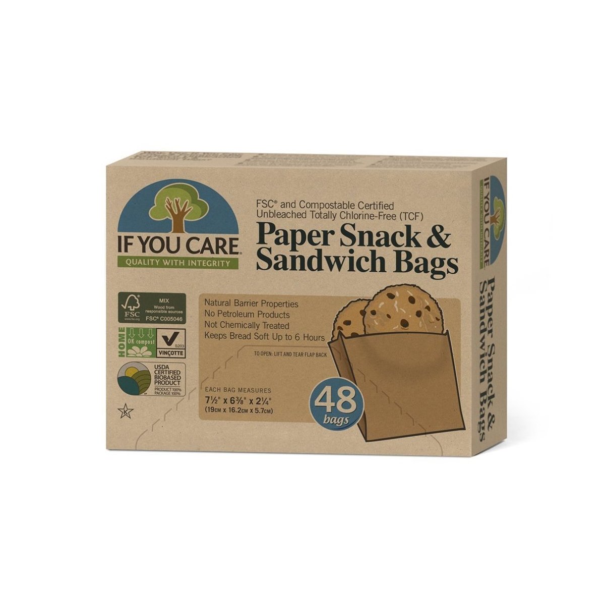 If You Care 48 Paper Snack and Sandwich Bags