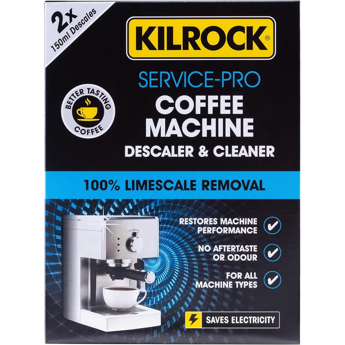 Kilrock Service-Pro Coffee Machine Descaler and Cleaner 2 x 150ml