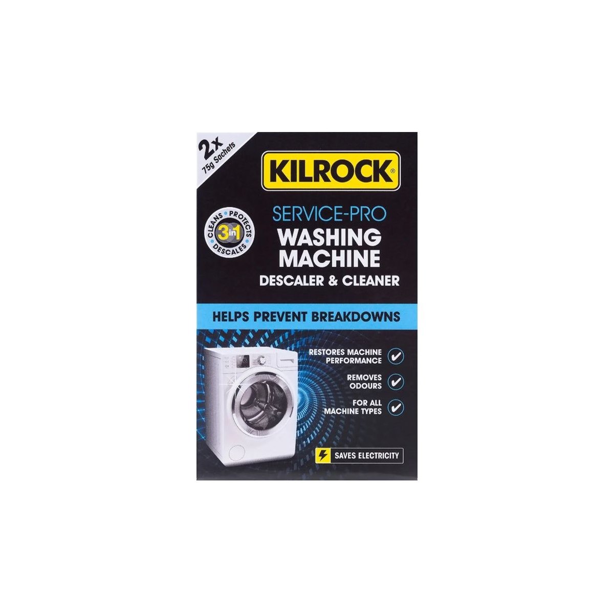 Kilrock Service Pro Washing Machine Descaler and Cleaner 2 x 75g Sachets