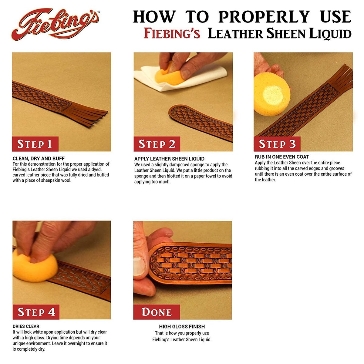 How to apply Fiebings Leather Sheen