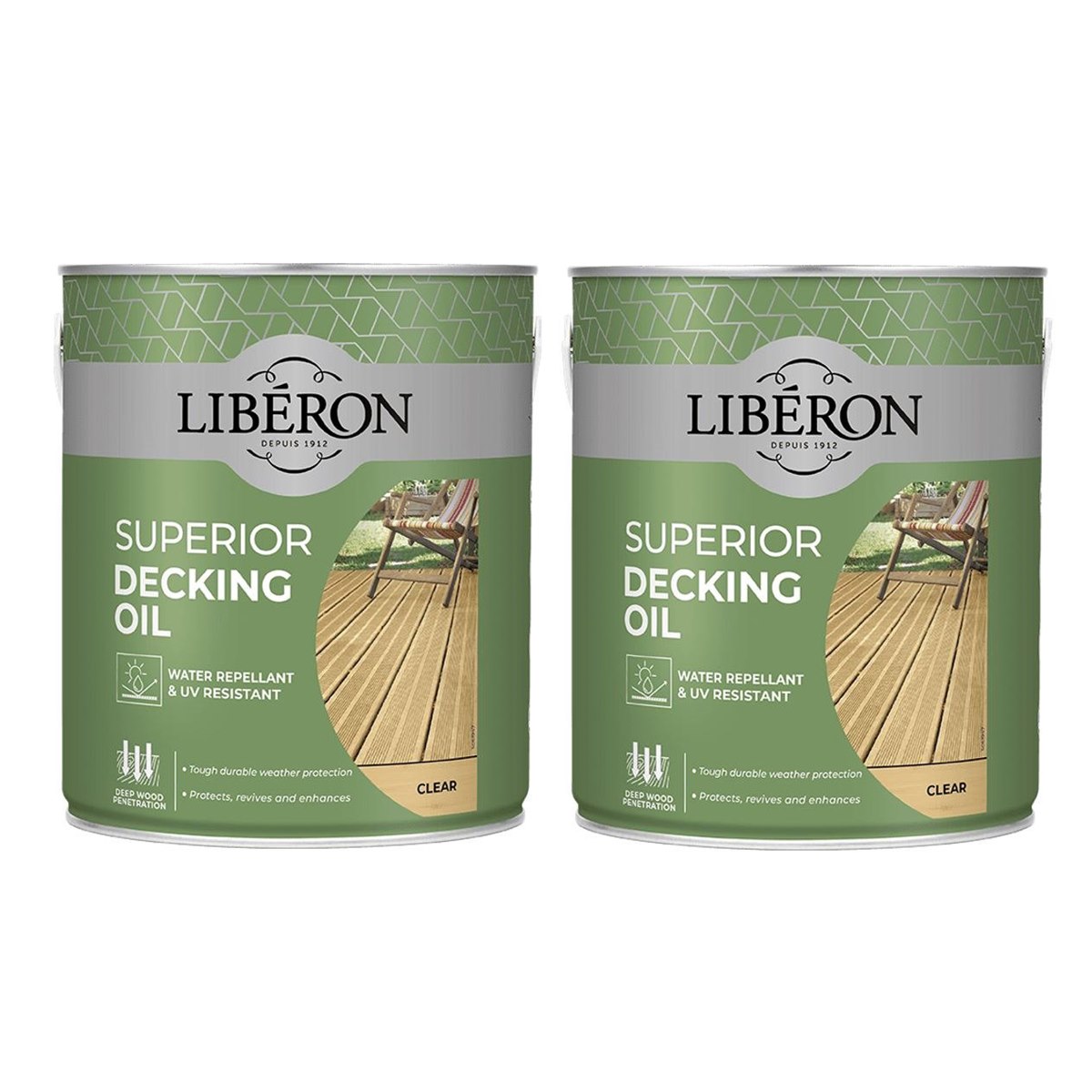 Case of 2 x Liberon Superior Decking Oil Clear 5 Litre