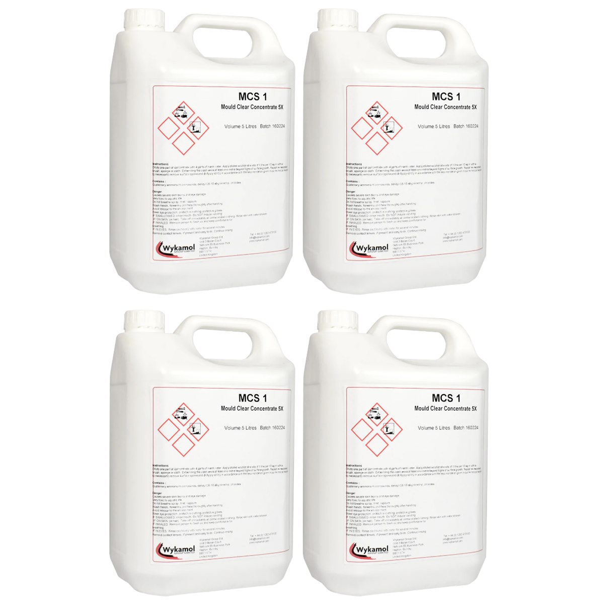 Case of 4 x Wykamol MCS1 No More Mould Solution Concentrate 5 Litre