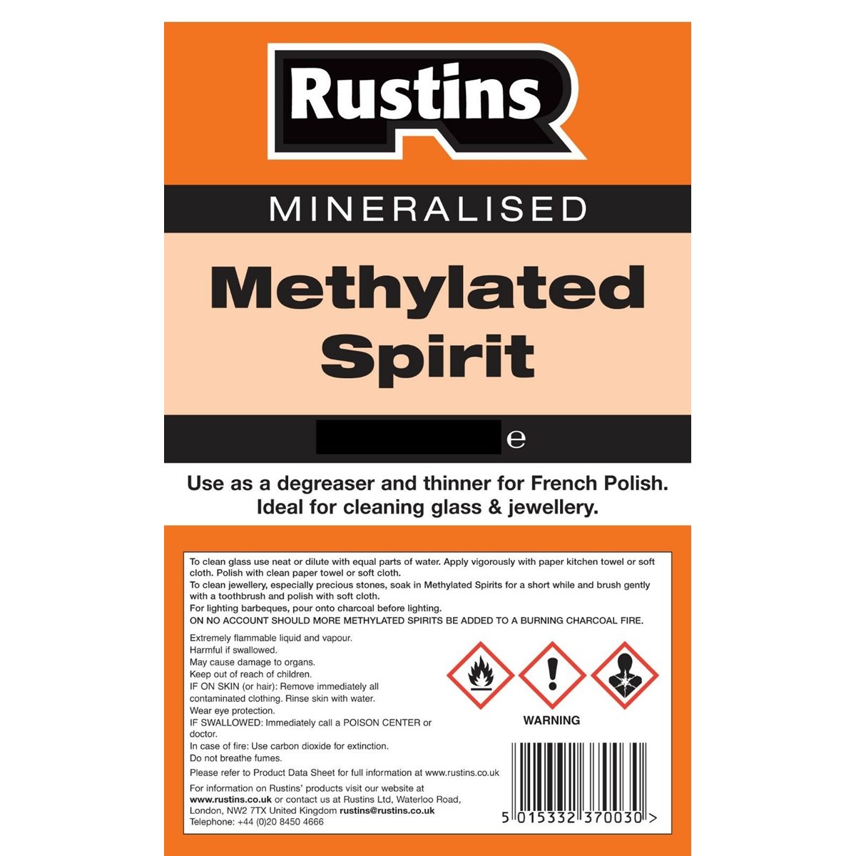 Where to buy Rustins Methylated Spirit
