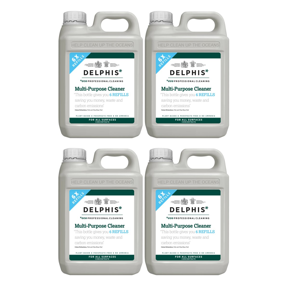 Case of 4 x Delphis Eco Professional Cleaning Multi-Purpose Cleaner Refill 2 Litre