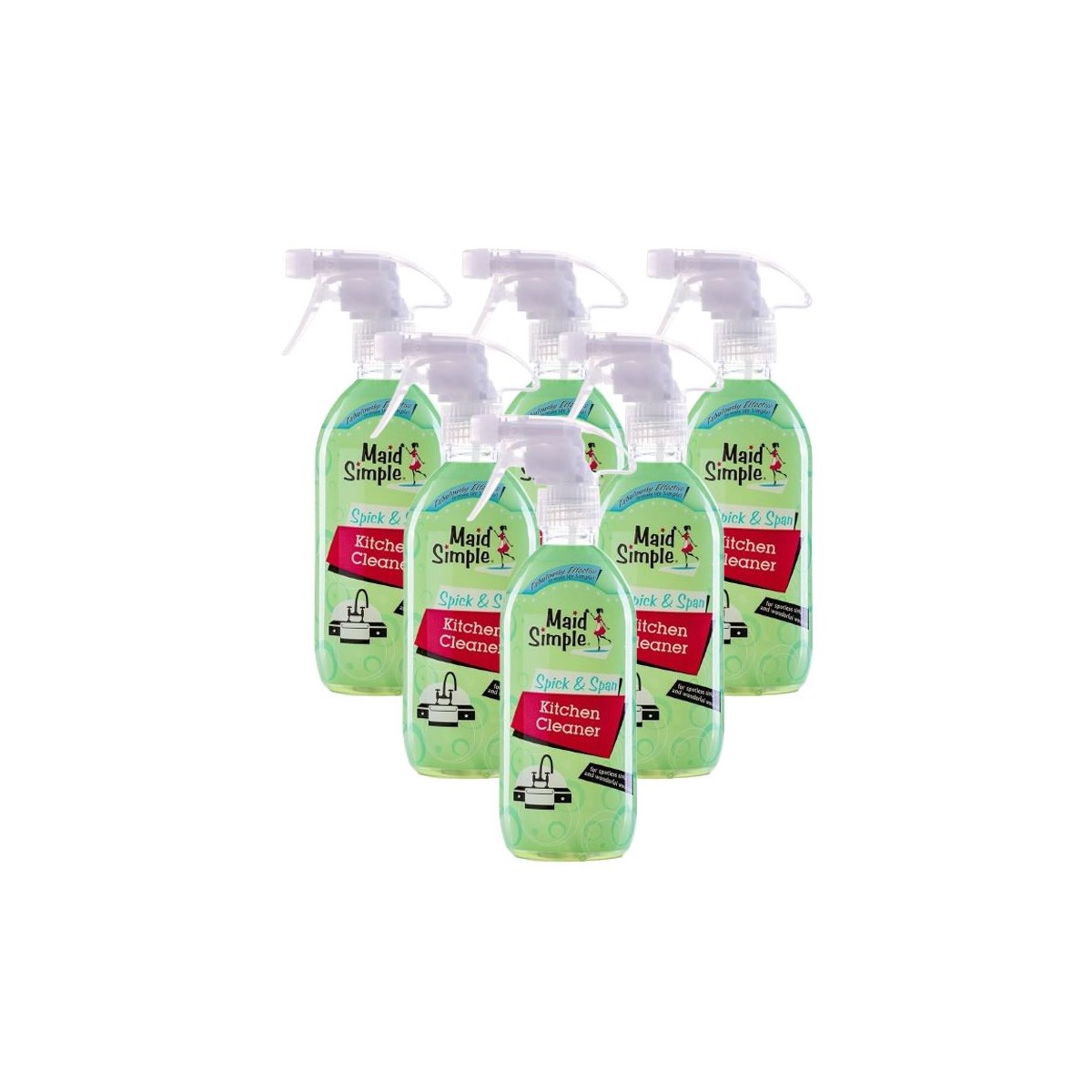 Case of 6 x Maid Simple Spick and Span Kitchen Cleaner Spray 500ml