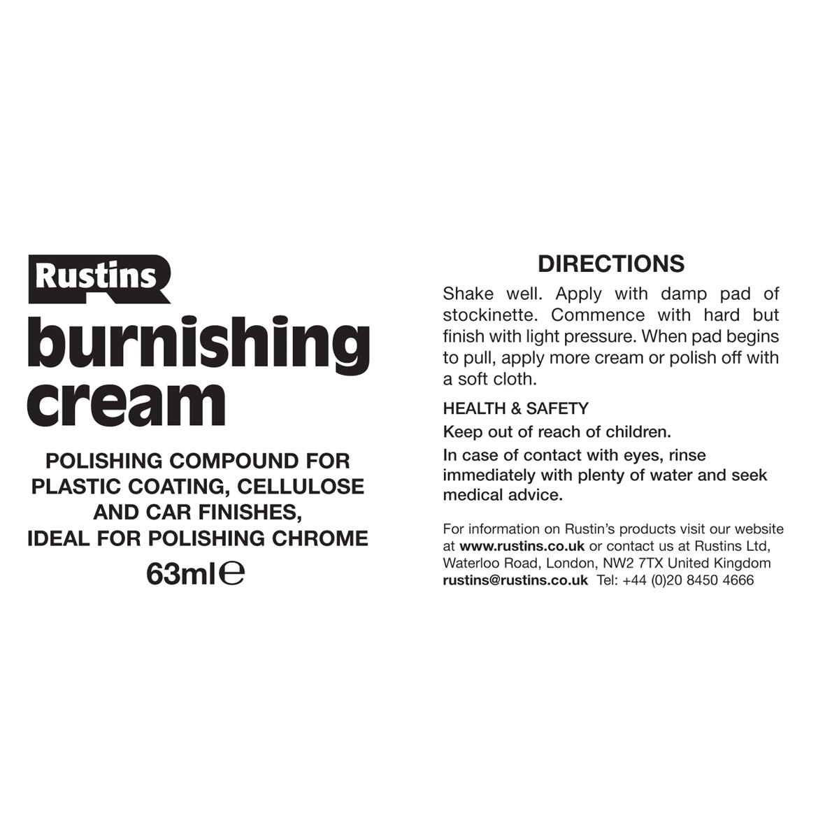 Rustins Burnishing Cream