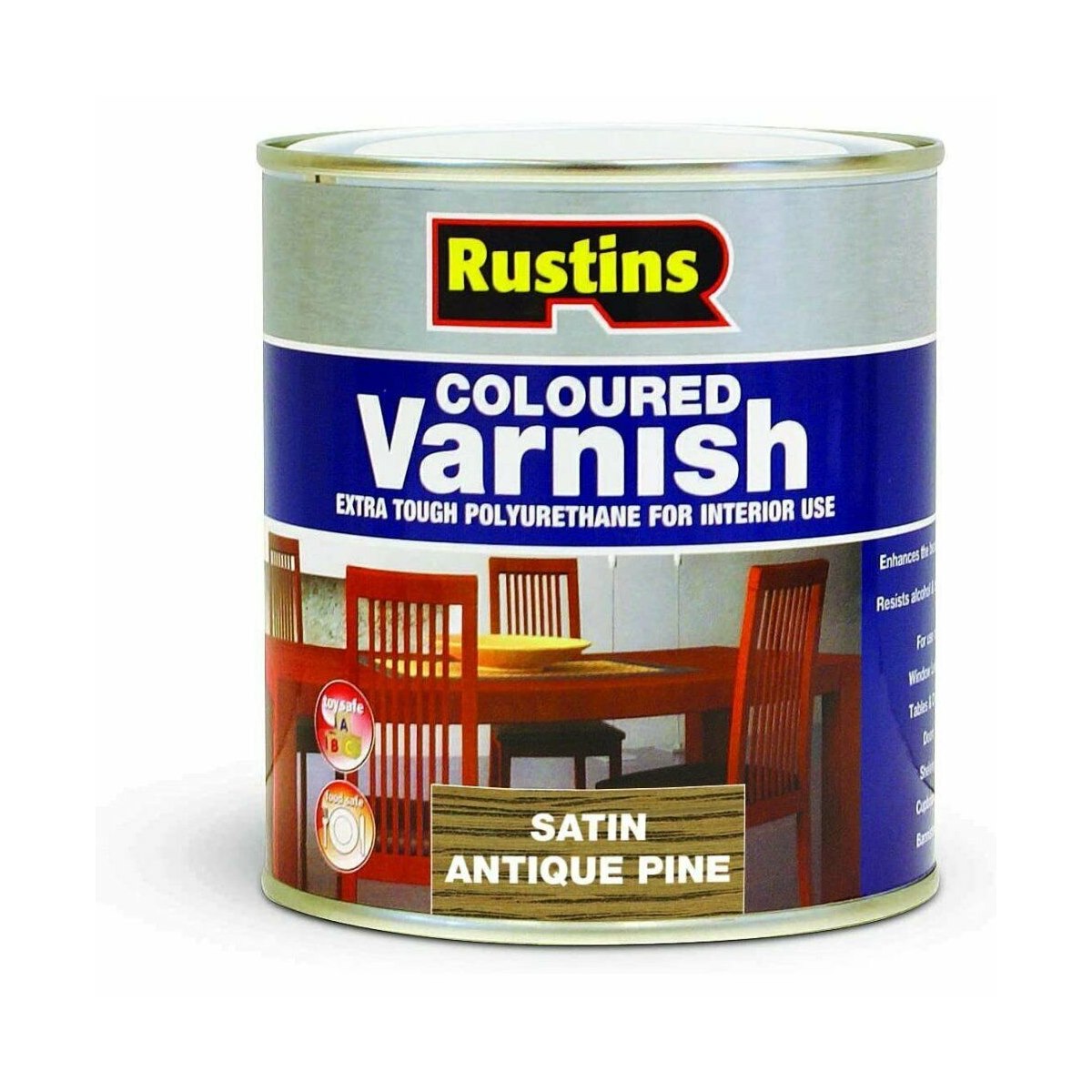 Rustins Polyurethane Varnish Satin Antique Pine 500ml