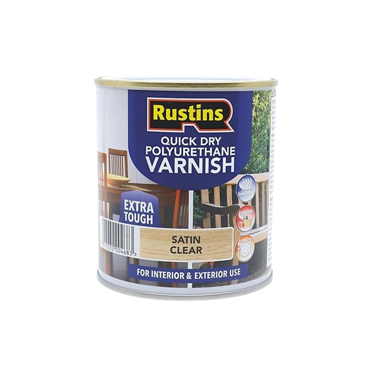 Satin Clear Rustin Quick Dry Polyurethane Extra Tough Varnish 1L