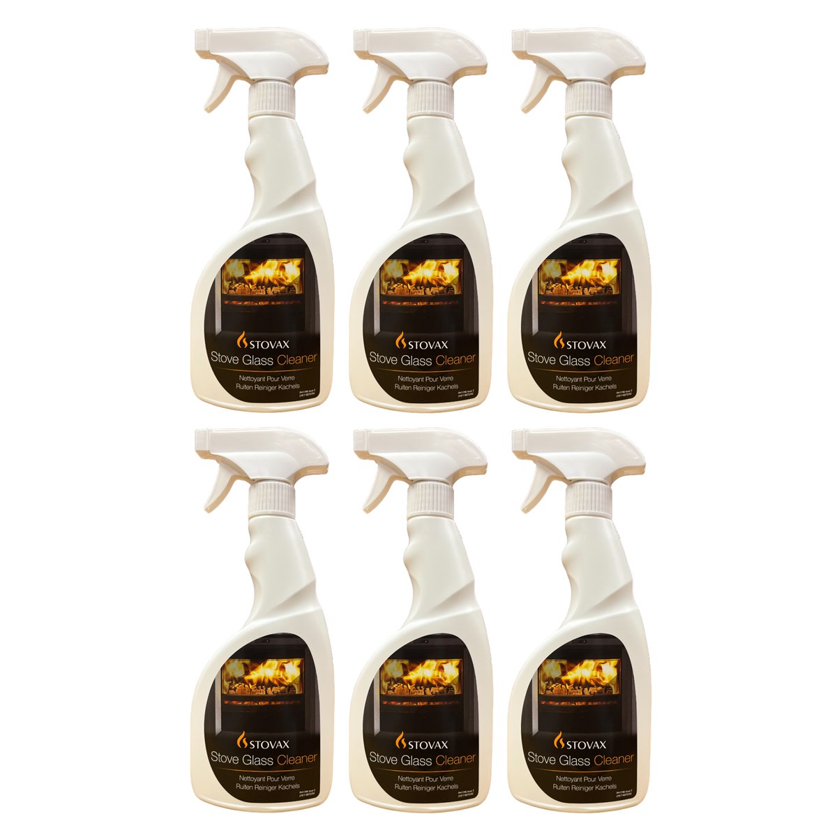 Case of 6 x Stovax Stove Glass Cleaner Spray 500ml