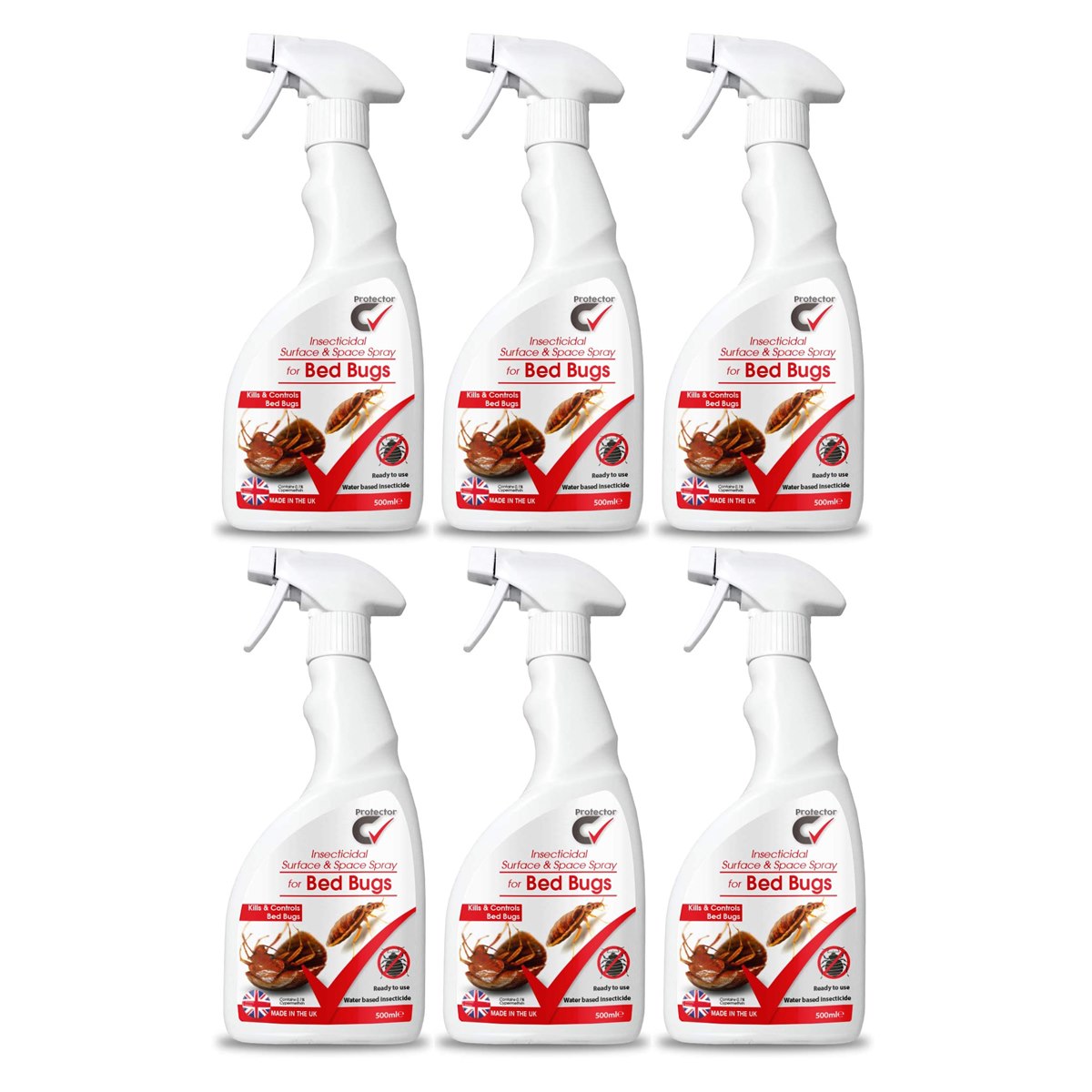 Case of 6 x Protector C Insecticidal Spray For Bed Bugs 500ml