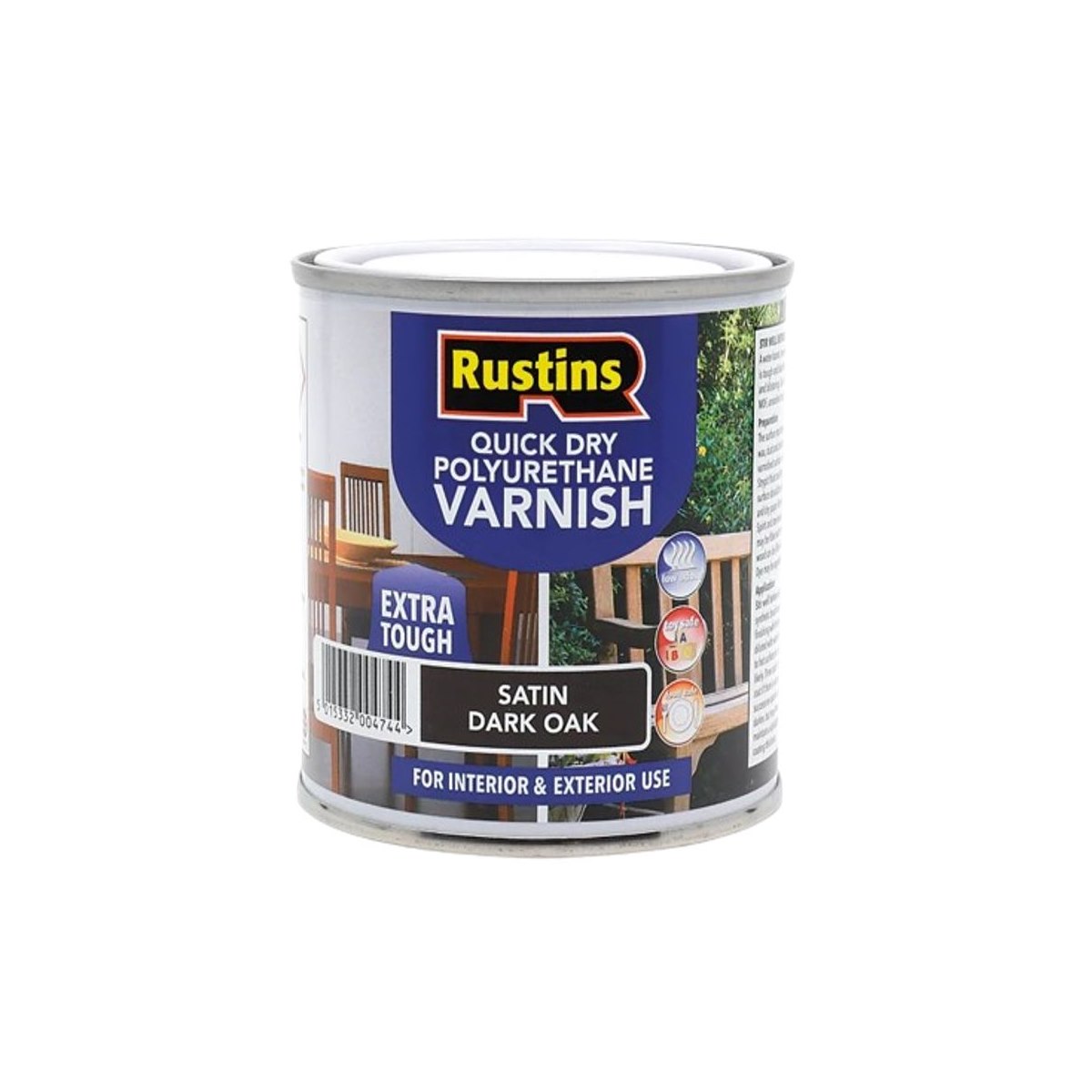 Rustins QD Polyurethane Vanish Extra Tough Satin Dark Oak 500ml