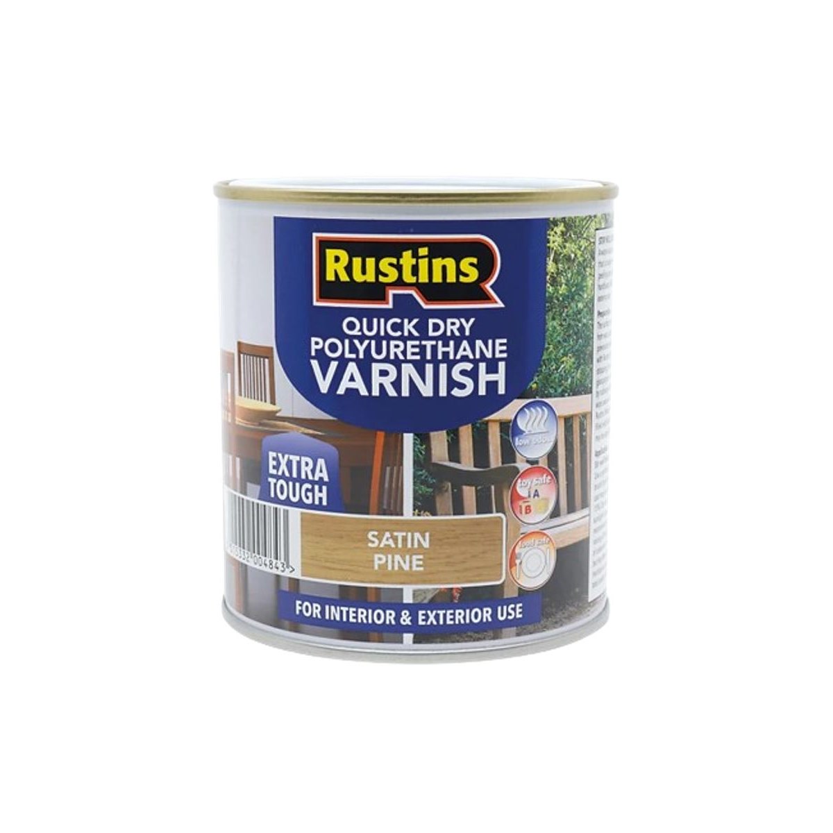 Rustins QD Polyurethane Vanish Extra Tough Satin Pine 1L