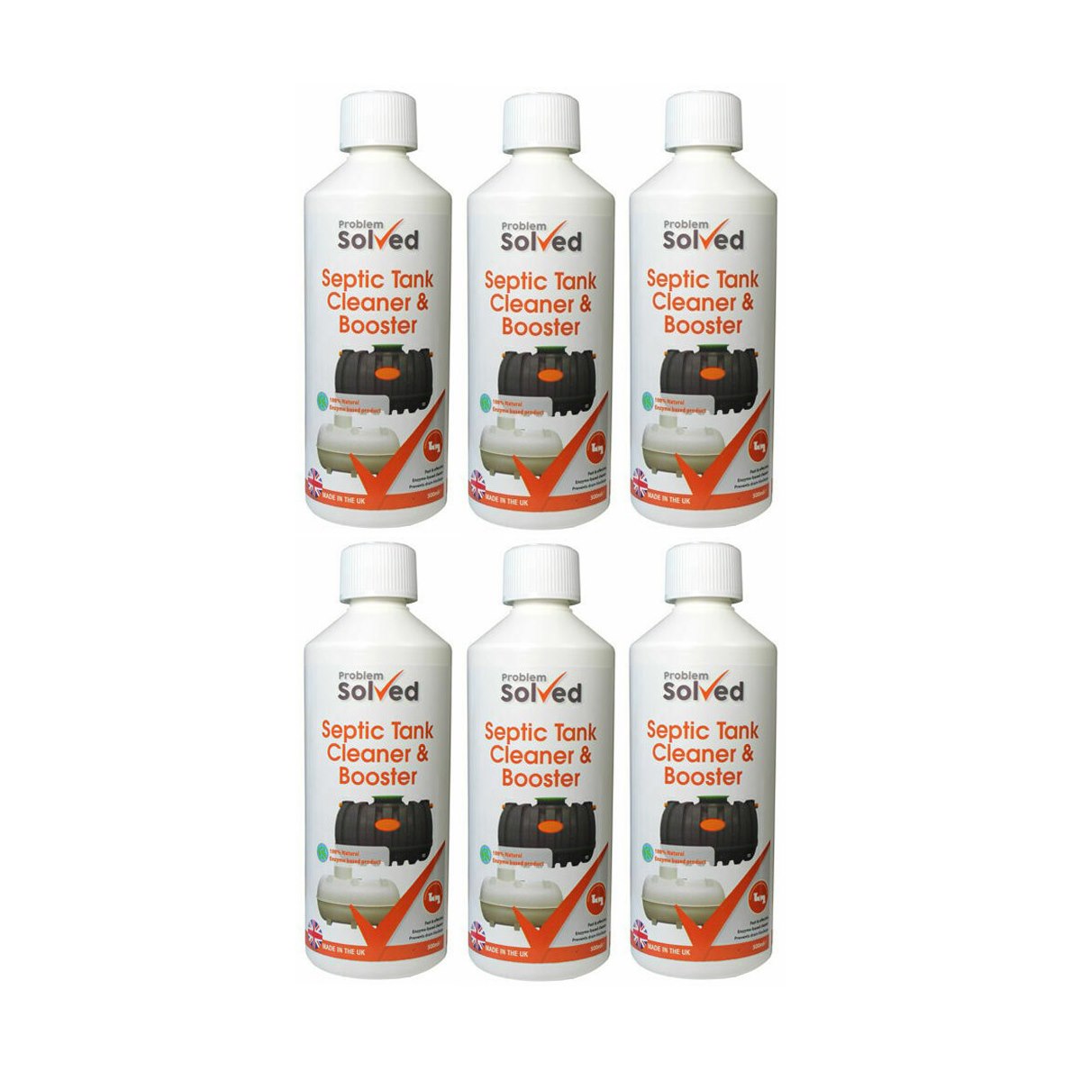 Case of 6 x Problem Solved Septic Tank Cleaner and Booster 500ml