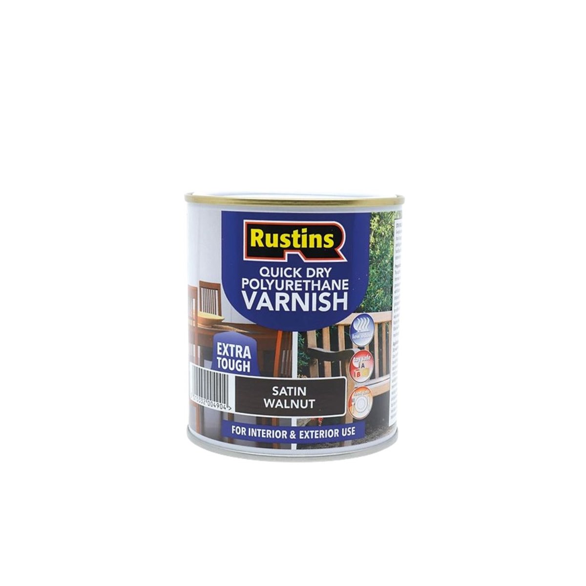 Rustins QD Polyurethane Vanish Extra Tough Satin Walnut 500ml