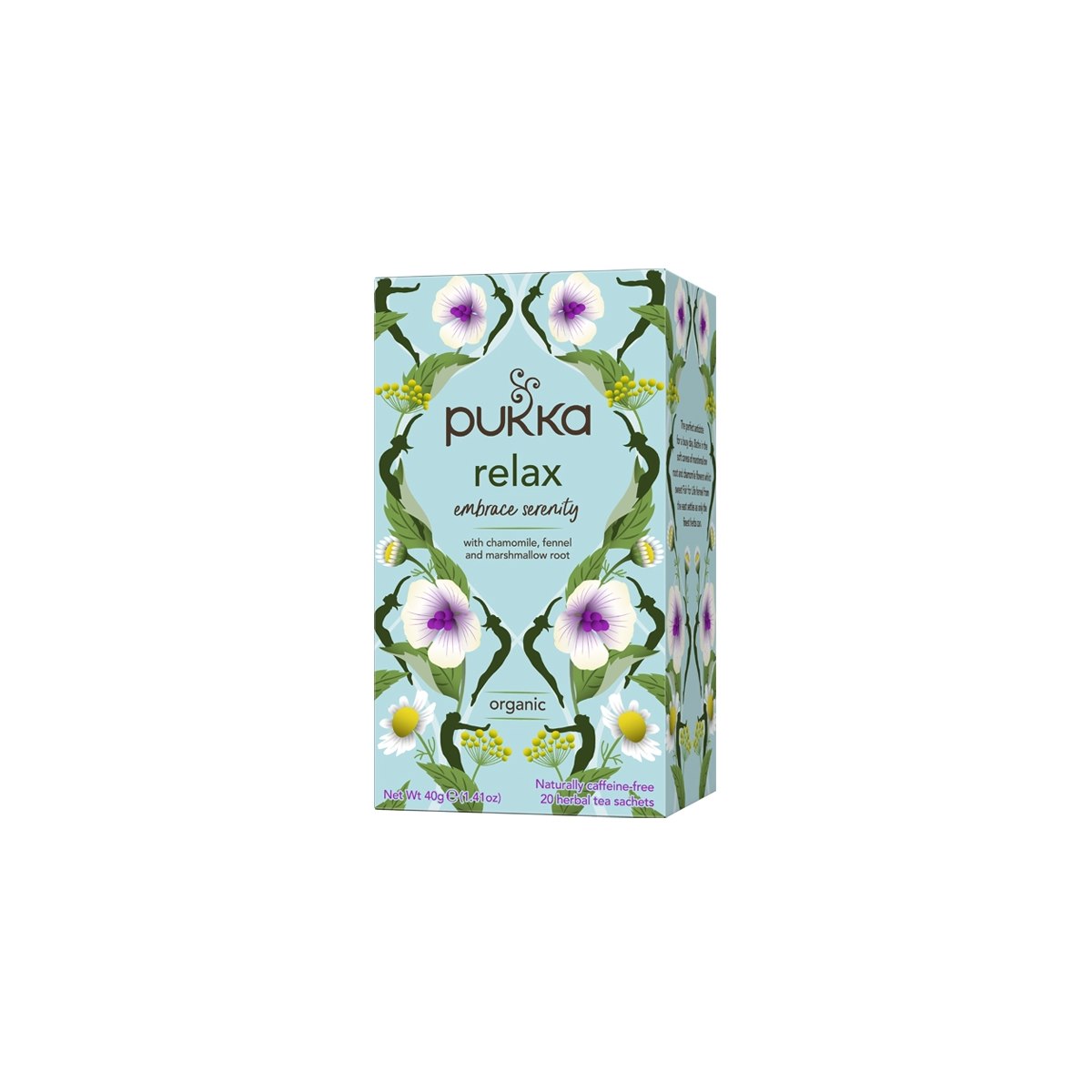 Pukka Relax Tea Organic Naturally Caffeine Free 20 Sachets 40g 