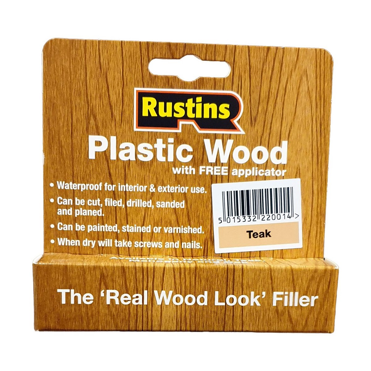 Rustins Plastic Wood Filler Teak 20gm