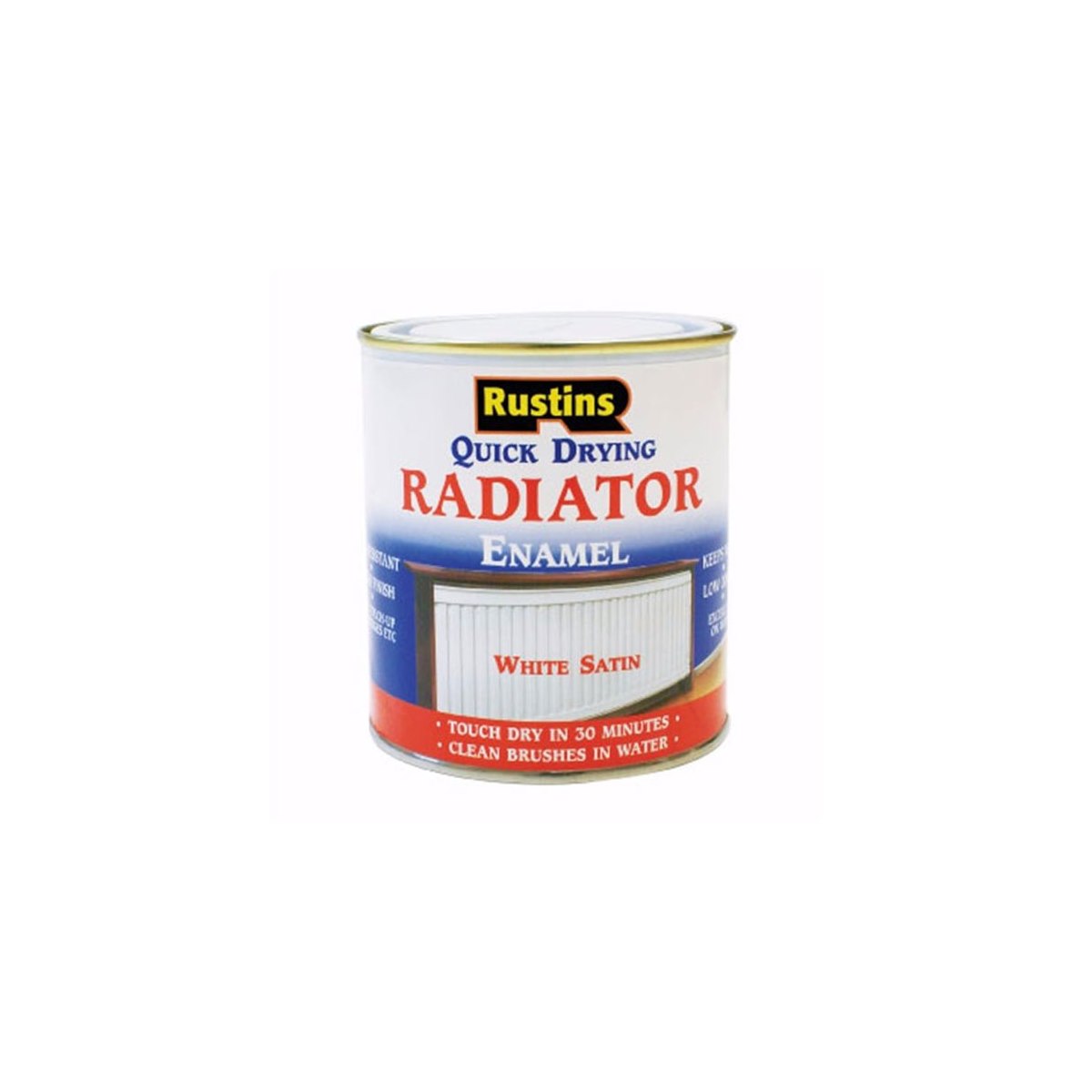 Rustins Quick Dry Radiator Enamel Satin White 1 Litre