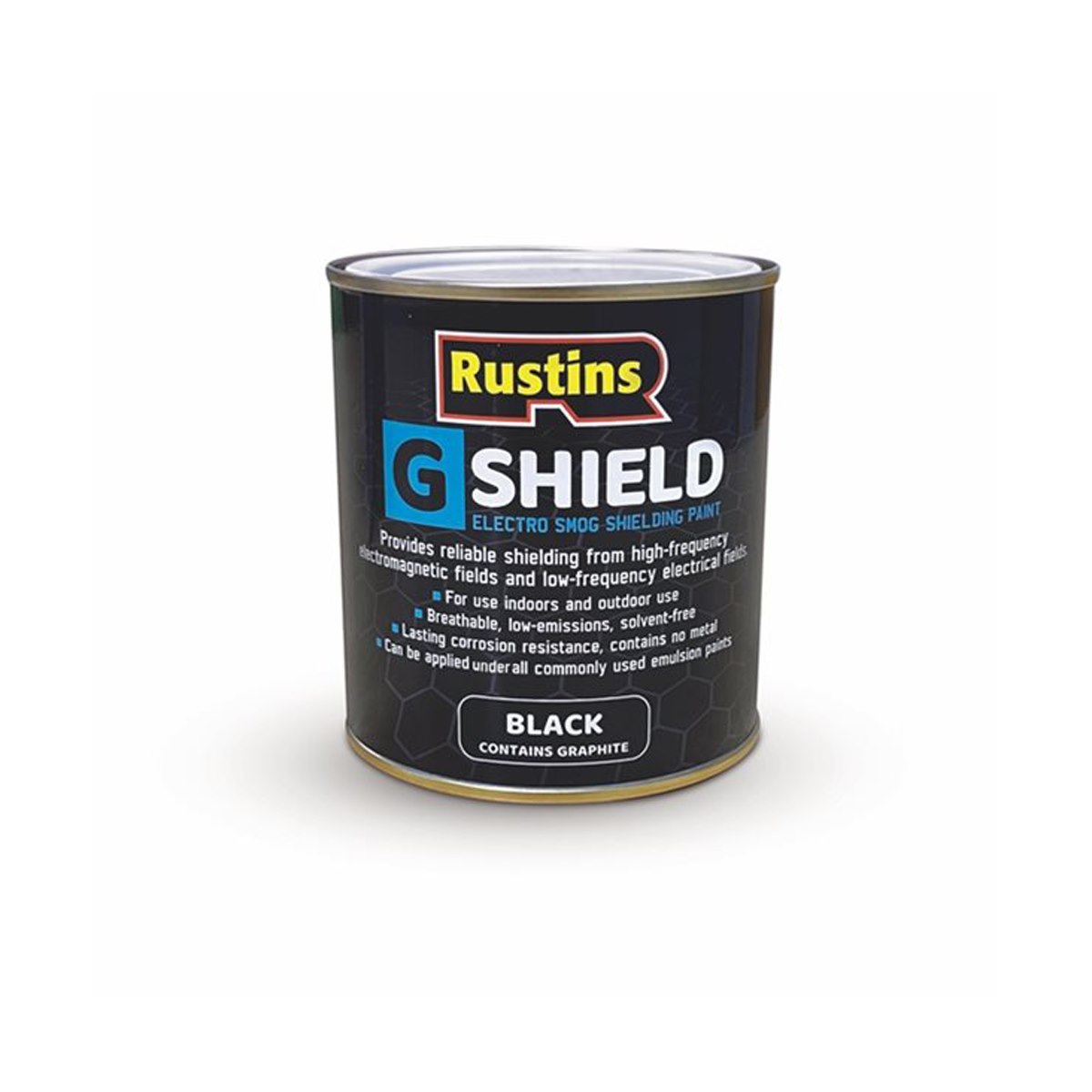 Rustins G Shield Electro Smog Shielding Paint Black 1Litre