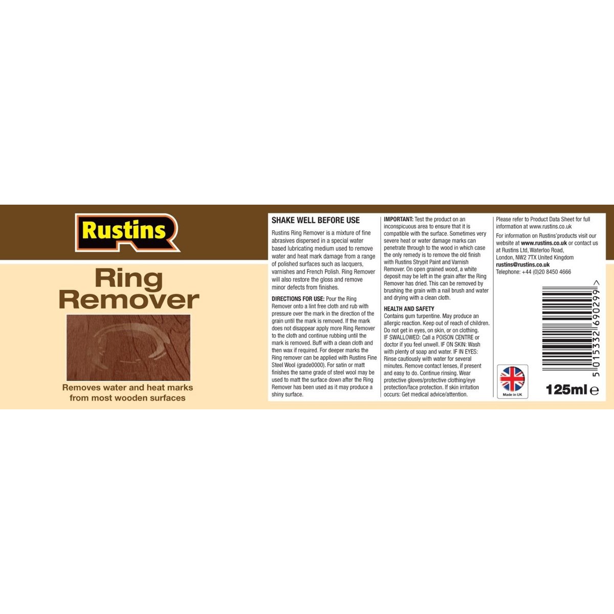 Rustins Water and Heat Ring Remover