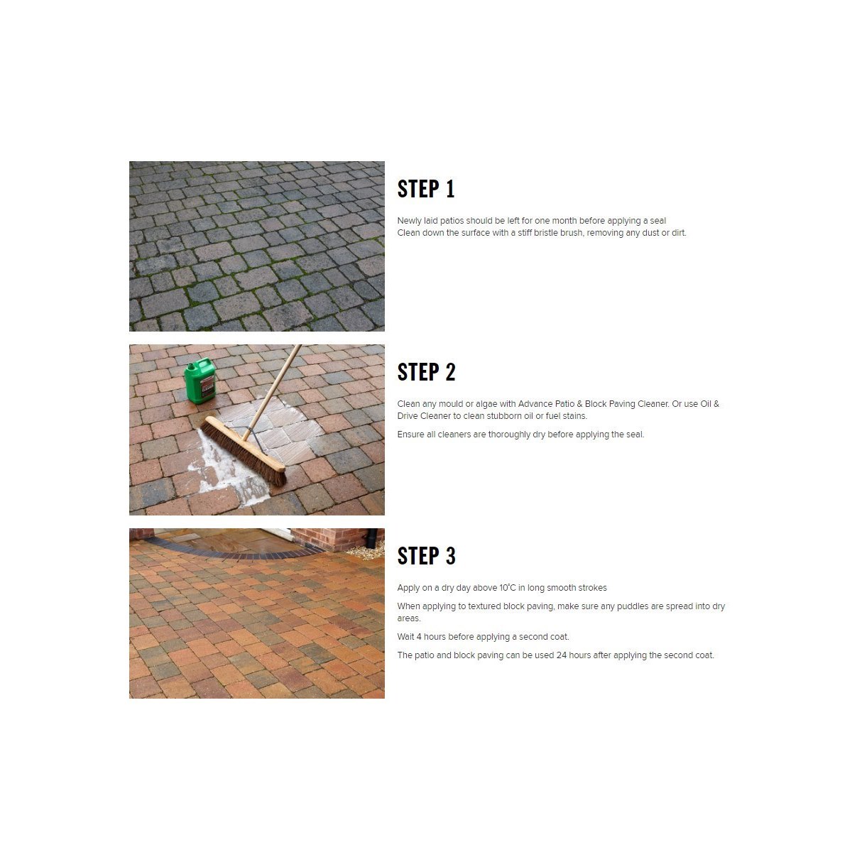 Thompson's Patio and Block Paving Seal Usage Instructions