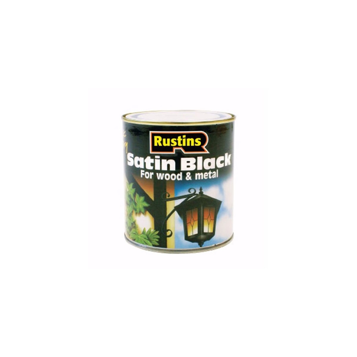 Rustins Quick Dry Satin Black Paint 1 Litre