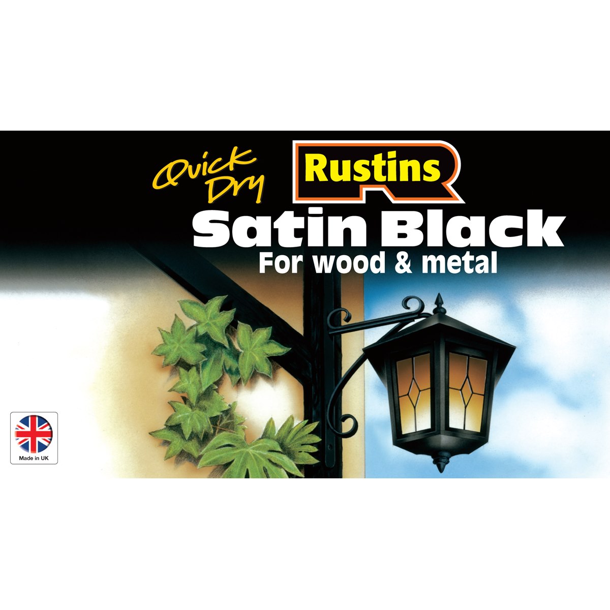 Rustins Black Satin Paint