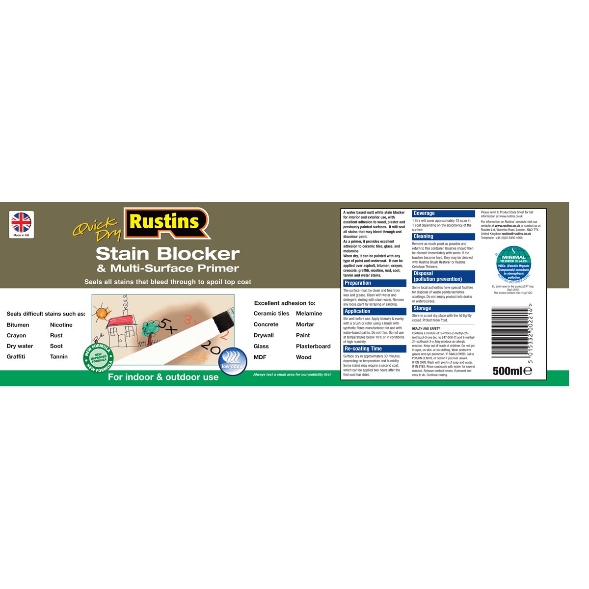Rustins Stain Blocker and Multi-Surface Primer
