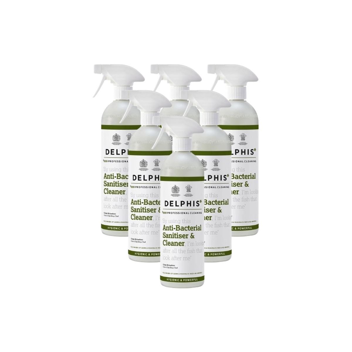 Case of 6 x Delphis Anti-Bacterial Sanitiser and Cleaner Spray 700ml