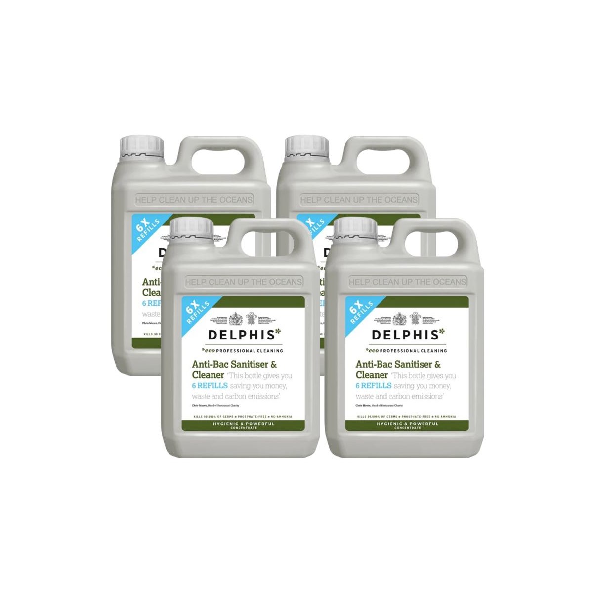 Case of 4 x Delphis Anti-Bacterial Sanitiser and Cleaner 2L