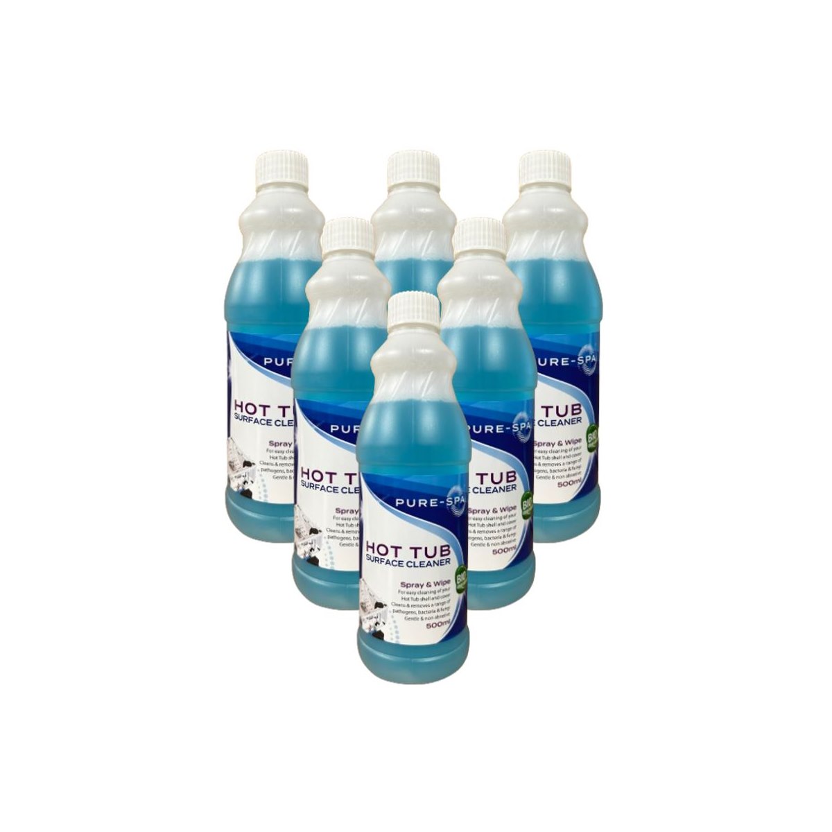 Case of 6 x Pure Spa Hot Tub Surface Cleaner 500ml