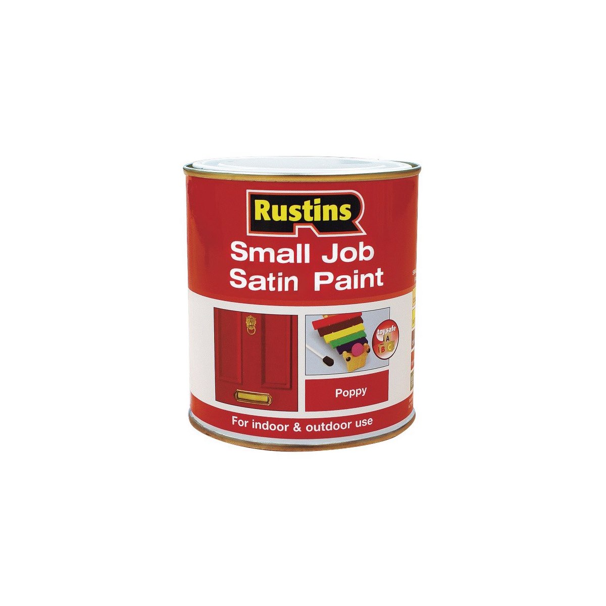 Rustins Quick Dry Small Job Satin Paint Poppy Red 250ml
