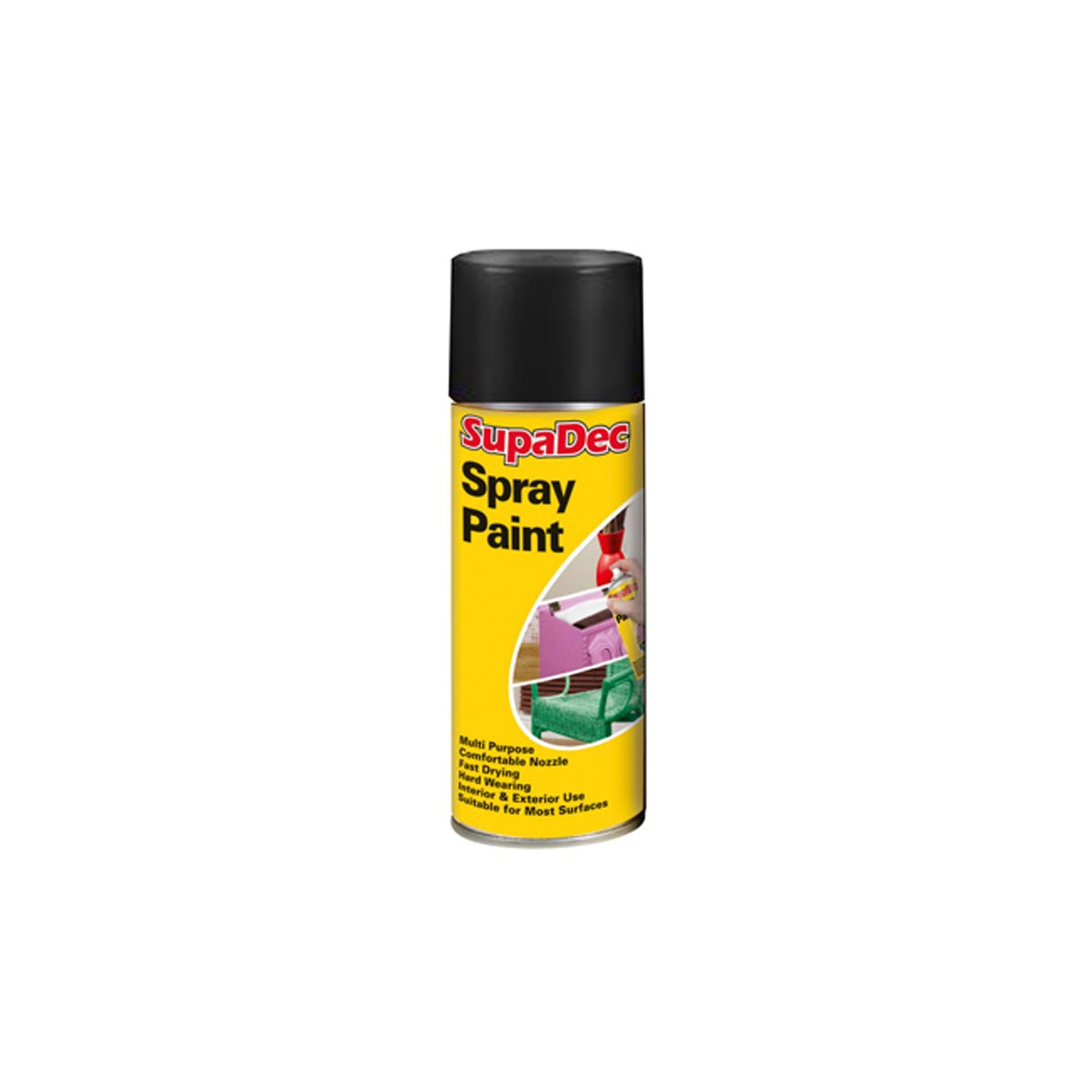 SupaDec Spray Paint 400ml Matt Black