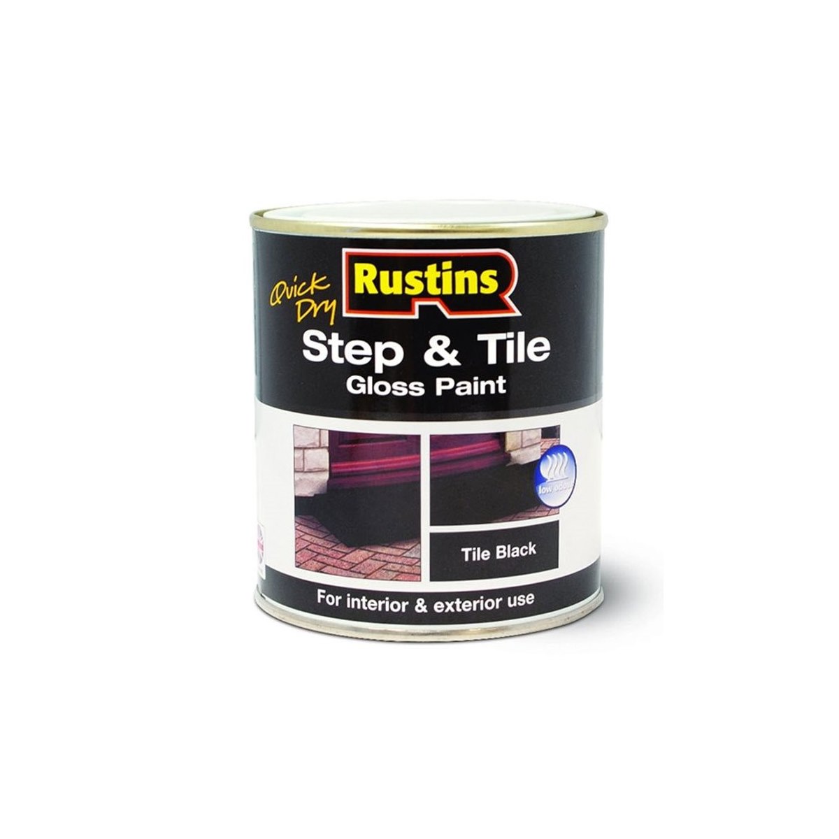 Rustins Quick Dry Step and Tile Gloss Paint Black 1 Litre