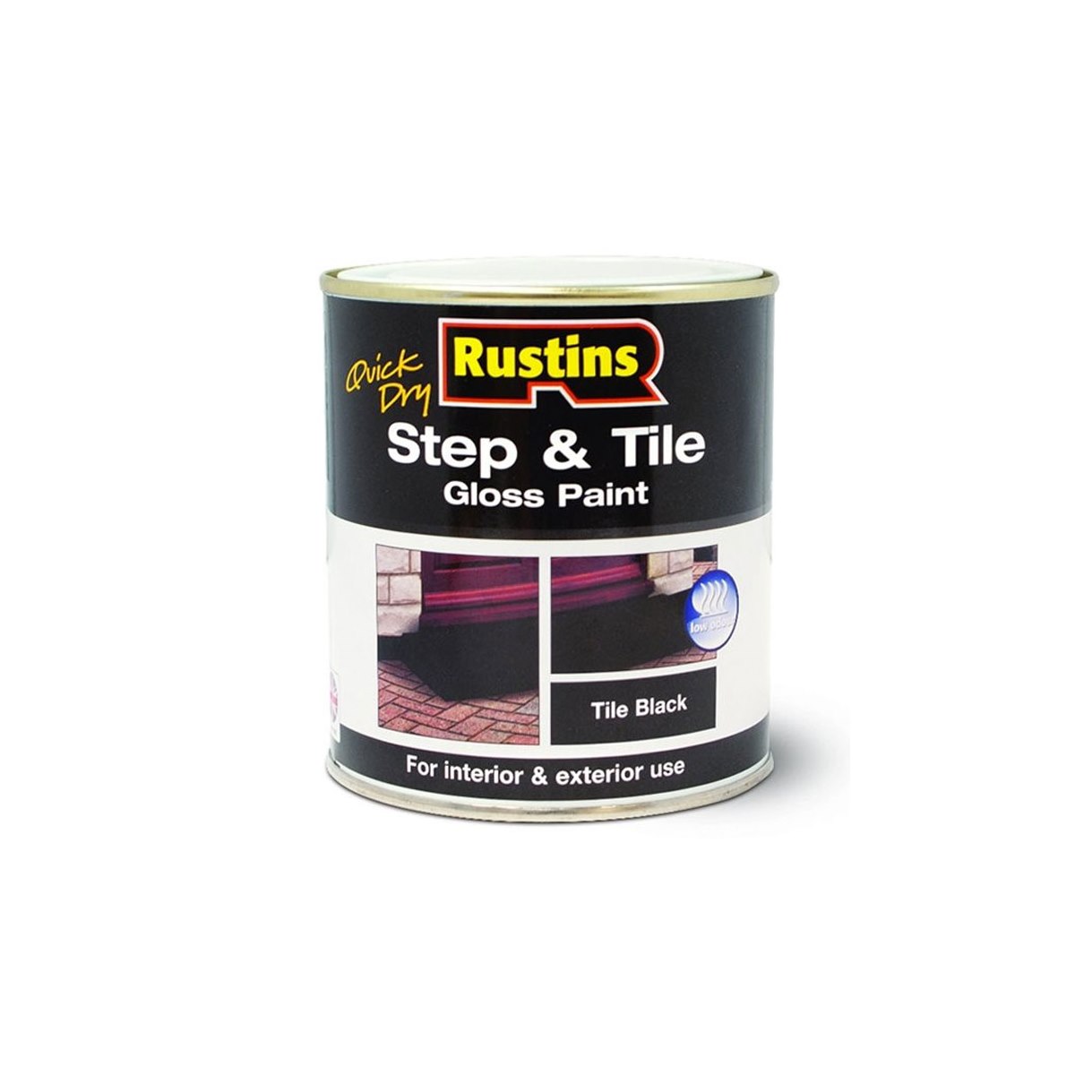 Rustins Quick Dry Step and Tile Gloss Paint Black 500ml
