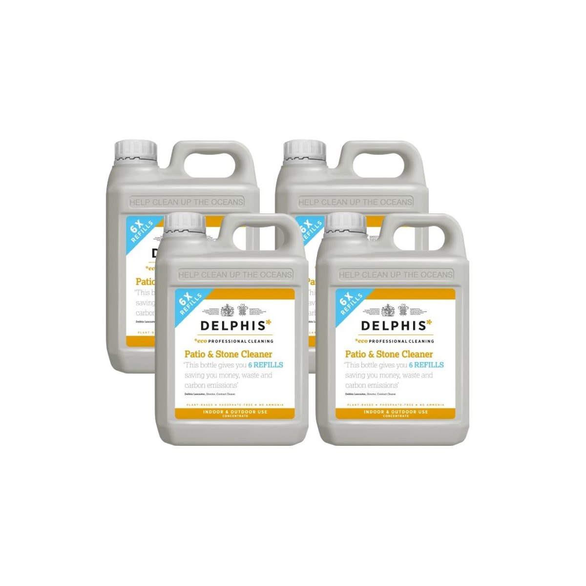Case of 4 x Delphis Patio and Stone Cleaner 2L Refill