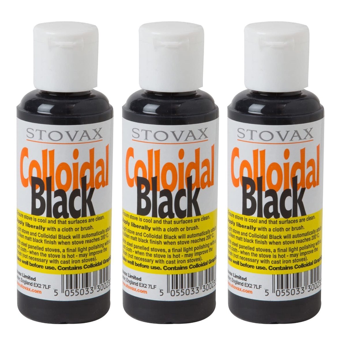 Case of 3 x Stovax Colloidal Black Stove Dressing 100ml