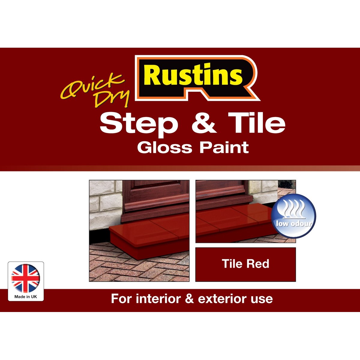 Rustins Red Gloss Step and Tile Paint