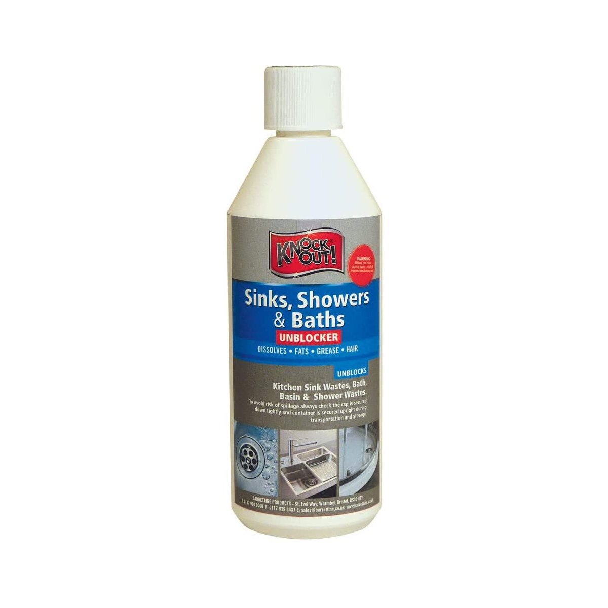 Knock Out Sinks, Showers and Baths Unblocker 500ml