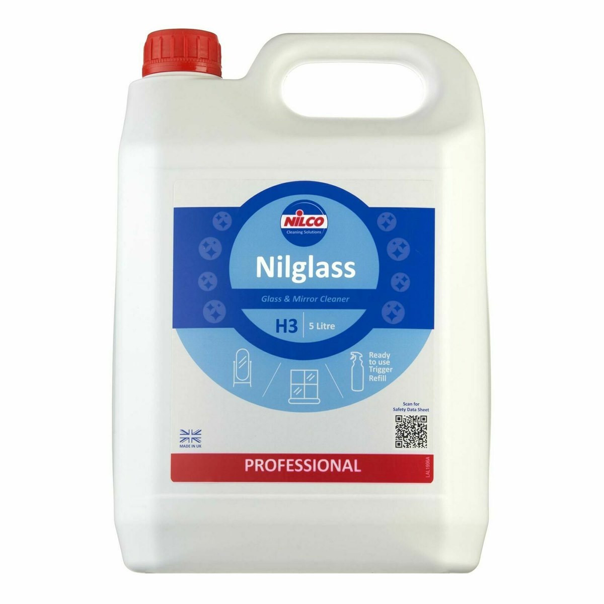 Nilglass Glass and Mirror Cleaner H3 5 Litre