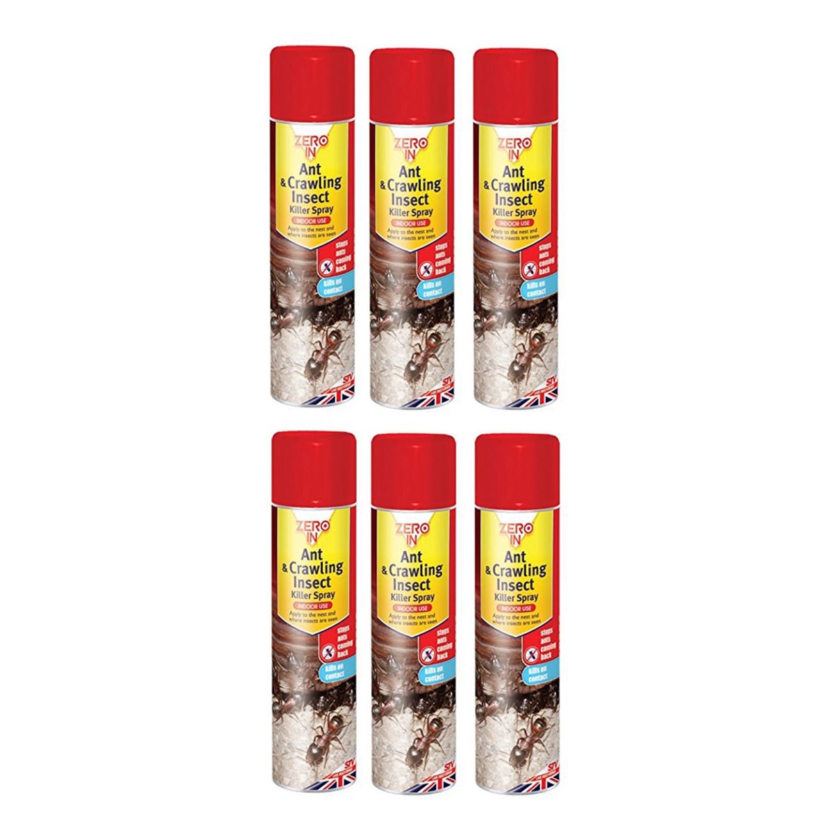 Case of 6 x Zero In Ant and Crawling Insect Killer Spray 300ml