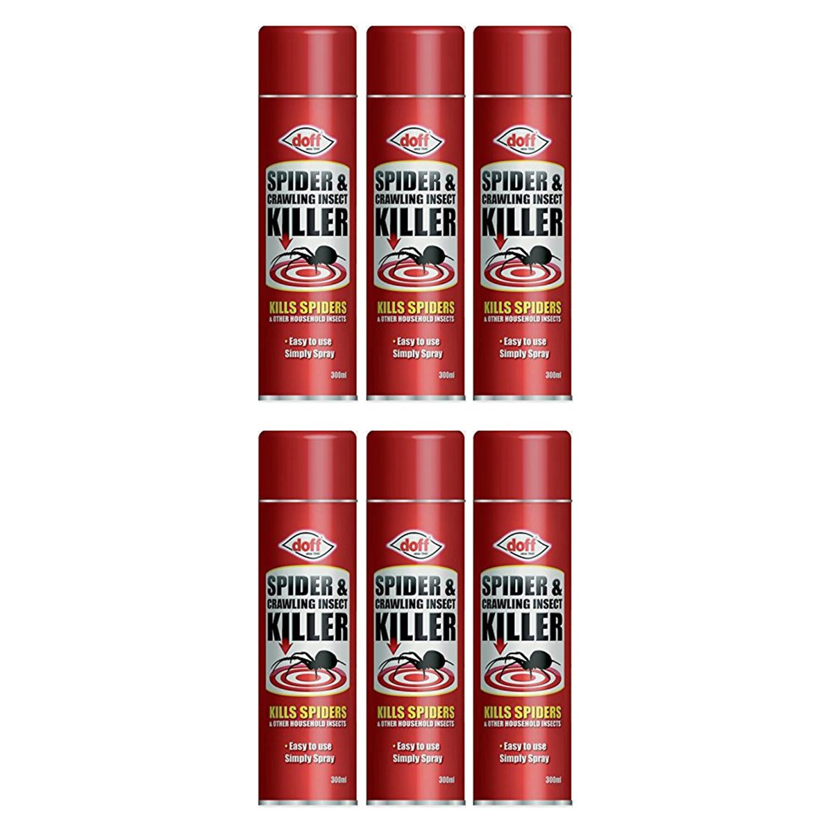 Case of 6 x Doff Spider and Crawling Insect Killer Aerosol 300ml