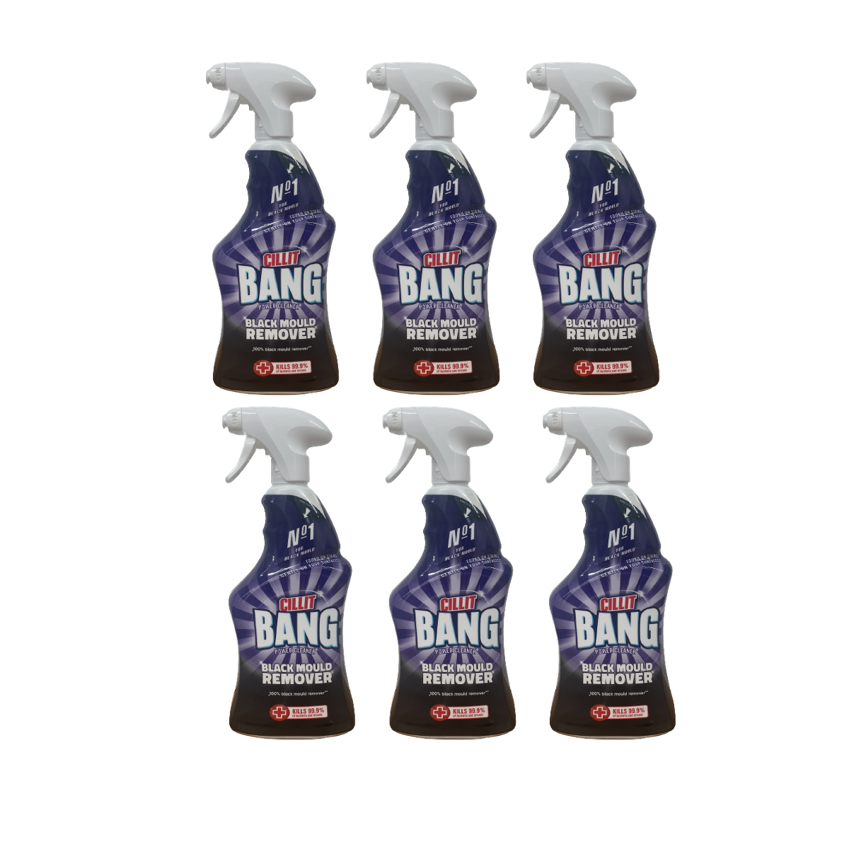 2 x Cillit Bang Power Cleaner Black Mould & Mildew Remover Spray 750ml