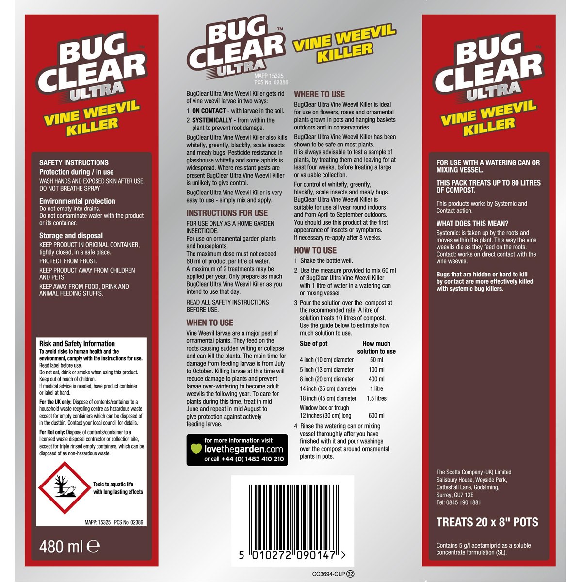 Bug Clear Ultra Vine Weevil Killer Usage Instructions