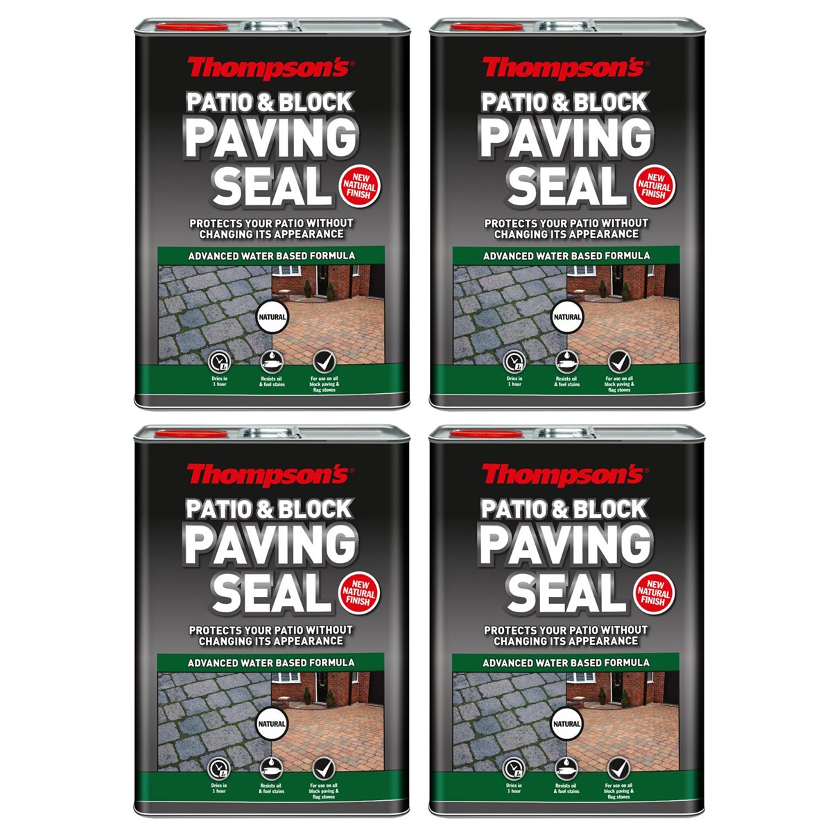 Case of 4 x Thompson's Patio and Block Paving Seal Natural Finish 5 Litre