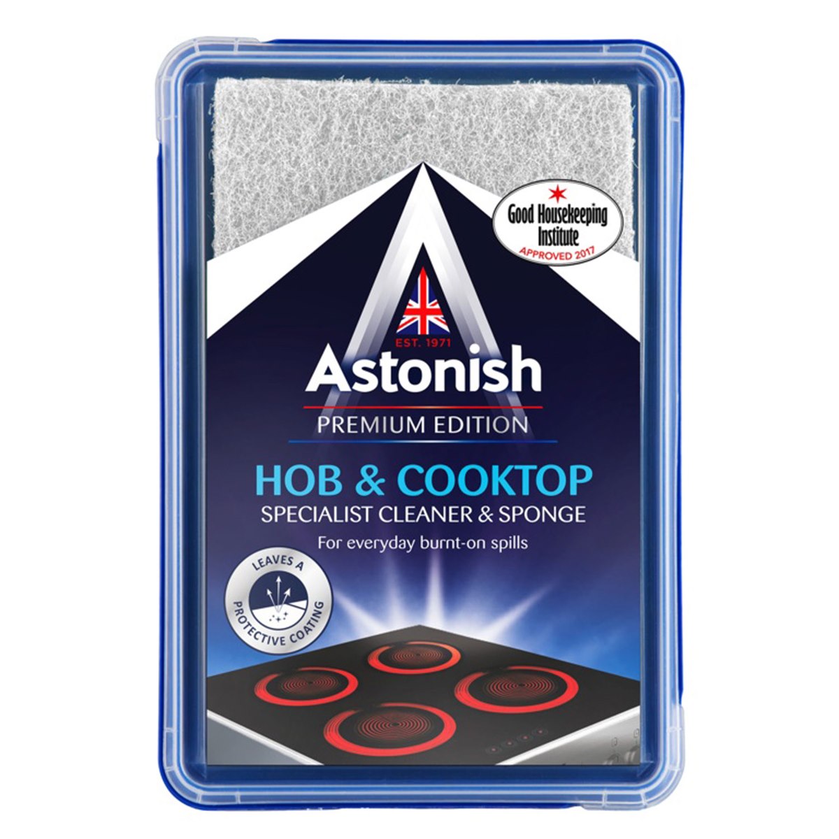 Astonish Premium Edition Specialist Hob and Cookertop Cleaner and Sponge