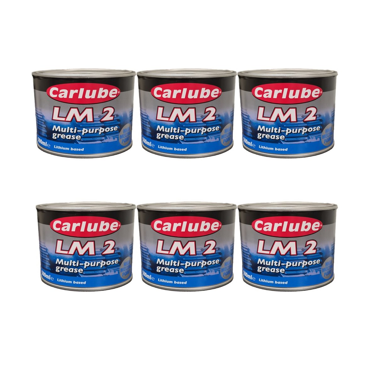 Case of 6 x Carlube LM 2 Multi-Purpose Lithium Grease 500ml 