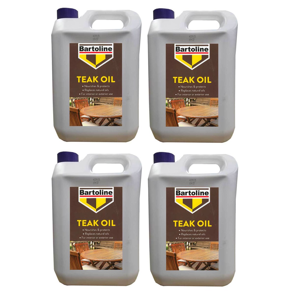 Case of 4 x Bartoline Teak Oil 5 Litre