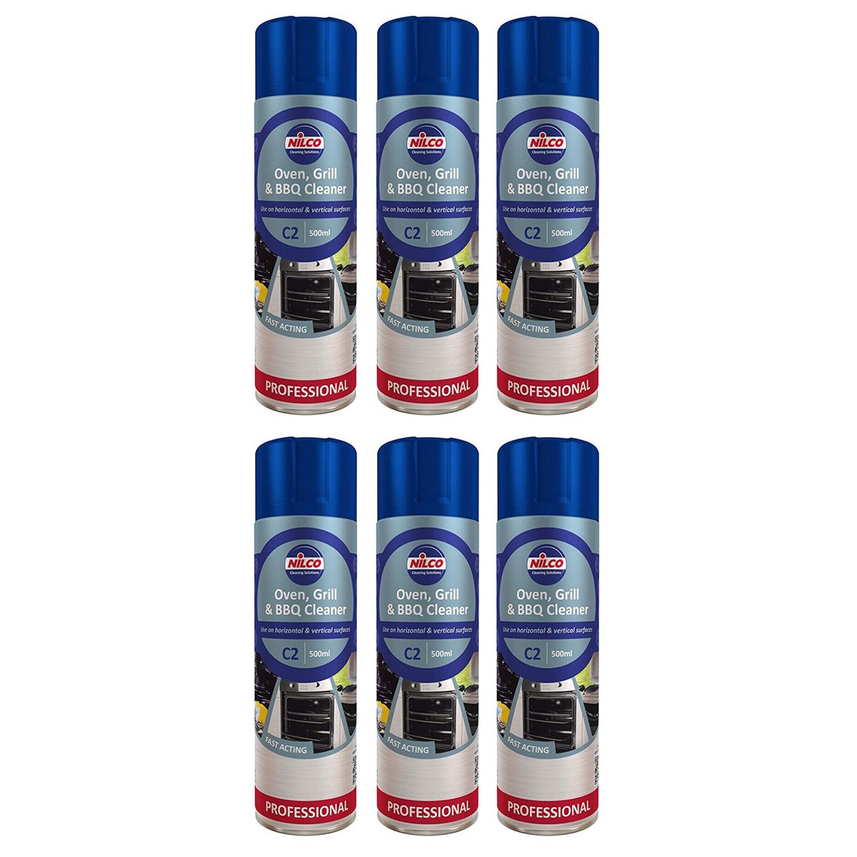 Case of 6 x Nilco C2 Oven and Grill Cleaner Spray 500ml