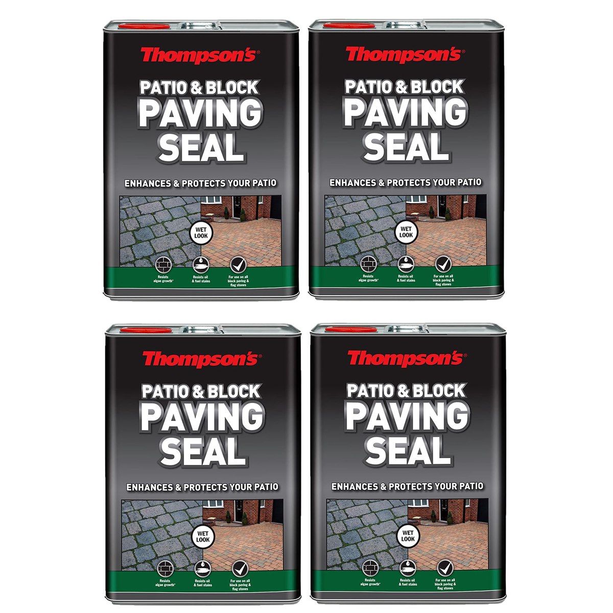 Case of 4 x Thompson's Wet Look Patio and Block Paving Sealer 5 Litre